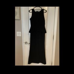 NWT black long simple elegant peplum dress Size 8